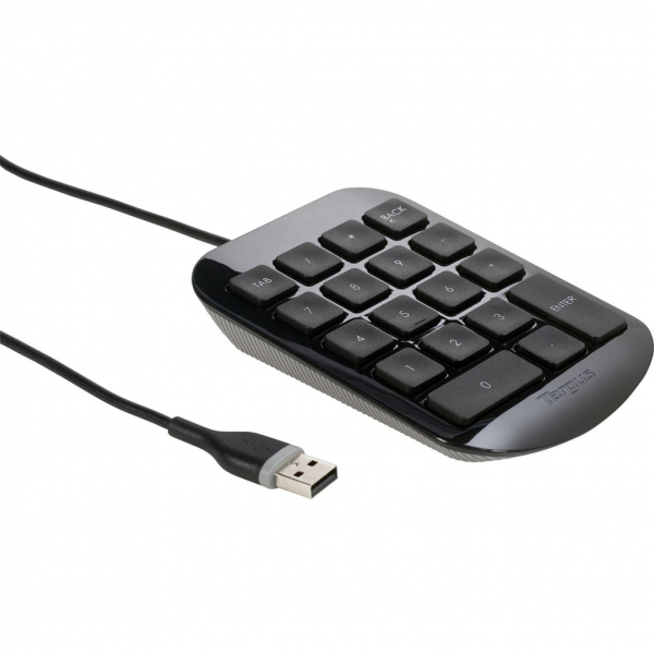 Targus Teclado Numerico Alambrico, Ergonomico de Teclas Grandes
