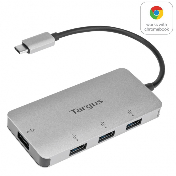 Targus Adaptador USB-C a 4 Puertos USB-A 3.0, 5Gbps Velocidad de Transferencia