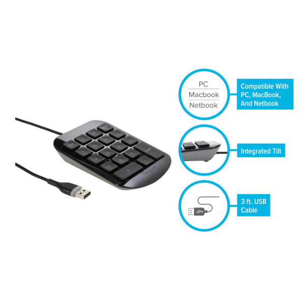 Targus Teclado Numerico Alambrico, Ergonomico de Teclas Grandes - Image 4