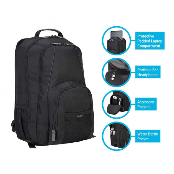 Targus Mochila para Laptop Groove 17 Ideal para uso Escolar o de Viaje con 5 Bolsillos Adicionales - Image 7