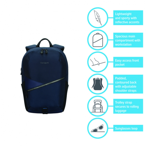 Targus Mochila para Laptop Sagano 15.6 EcoSmart Material Reciclado con Funda Interior Acolchada, Sistema de Protección SafePort Sling y Bolsillo de Bloqueo RFID - Image 11